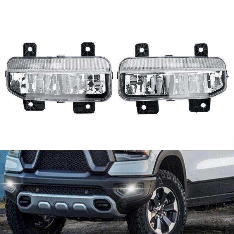 For Dodge RAM 1500 2500 3500 2020-2022 LED Front Bumper Fog Light Lamps Pair