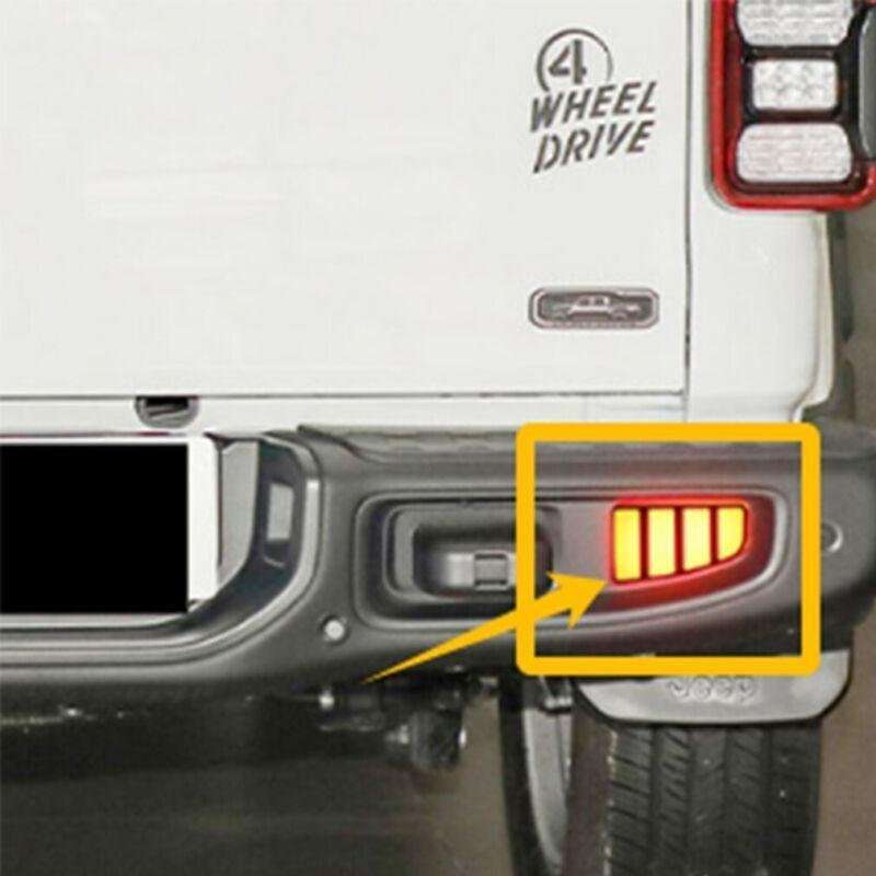 2x Rear Fog&amp;Brake Taillight Bumper Reflector Light For Jeep Gladiator 2019-2022