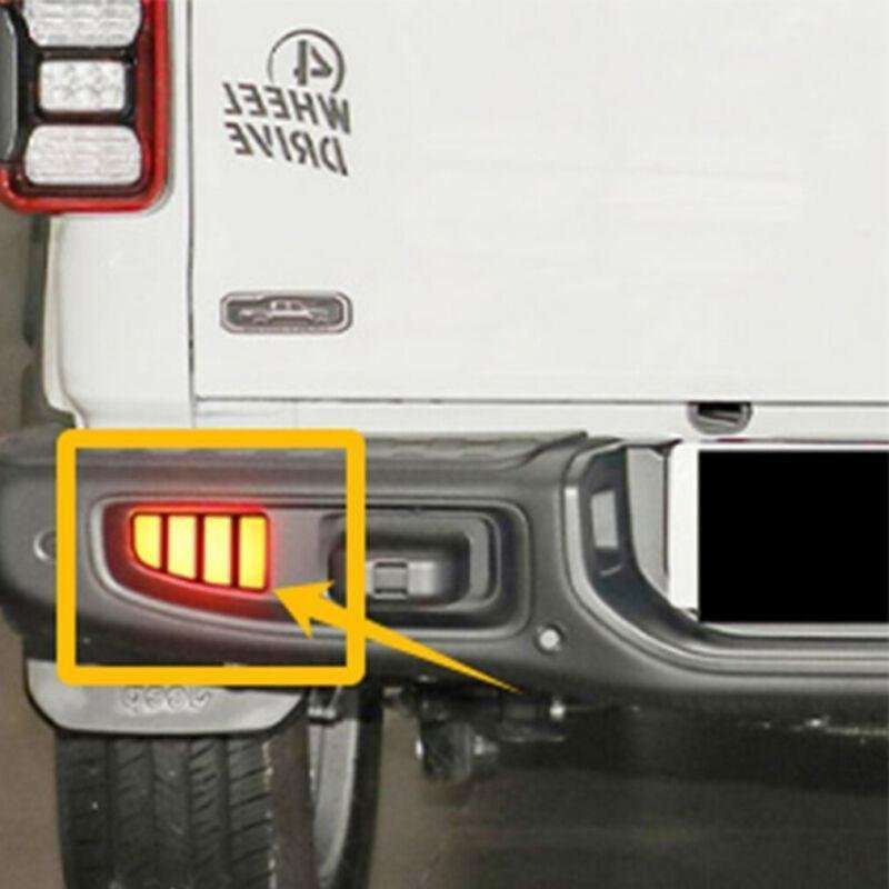 2x Rear Fog&amp;Brake Taillight Bumper Reflector Light For Jeep Gladiator 2019-2022