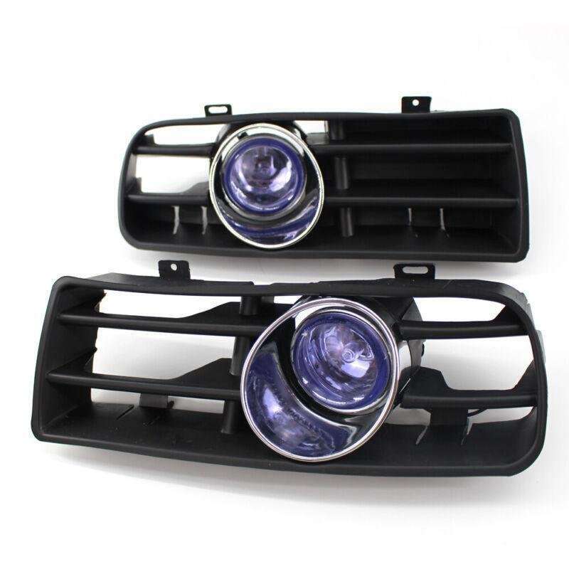 Pair Of Front Bumper Grill Blue Fog Light Grille fit for VW Golf MK4 1997-2003