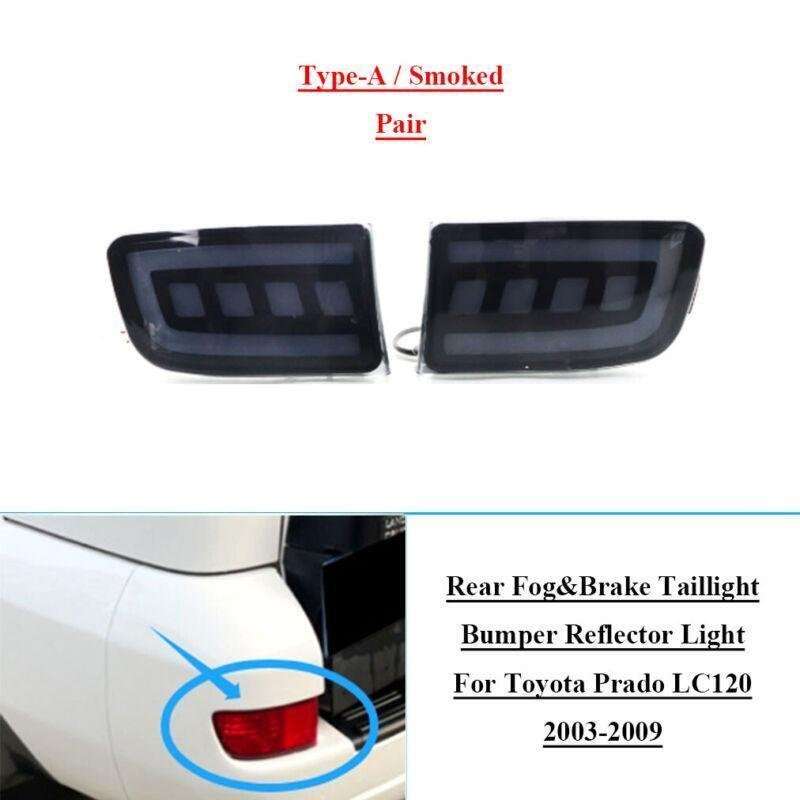 Smoked Rear Bumper Brake Light For Toyota Land Cruiser Prado LC120 03-09 Pair A