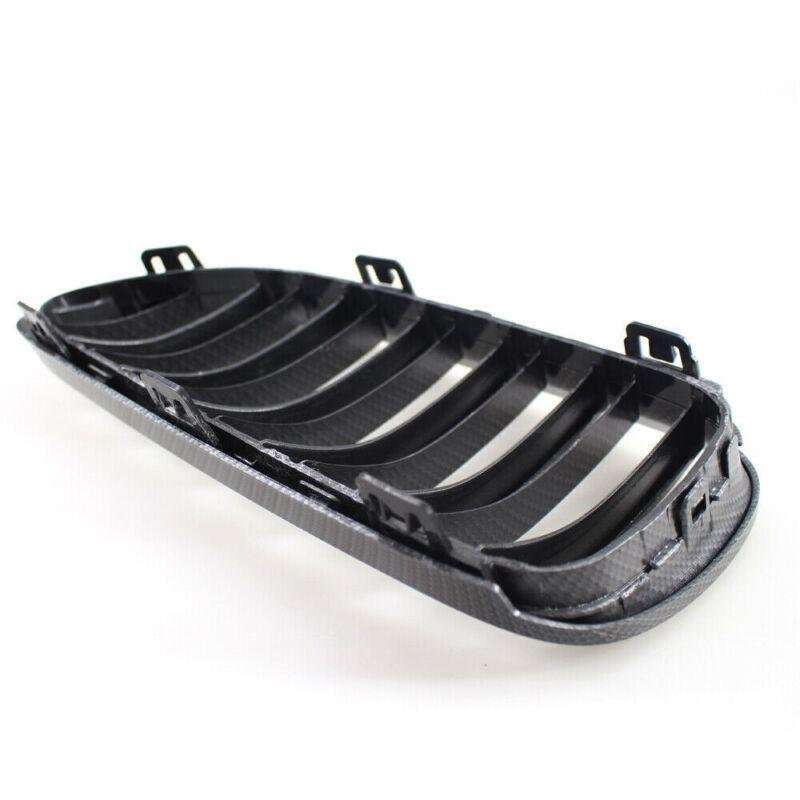 Fit 3 Series BMW 10-14 E92 E93 Pair Coupe Carbon Fiber Printed Grille Dual Slat