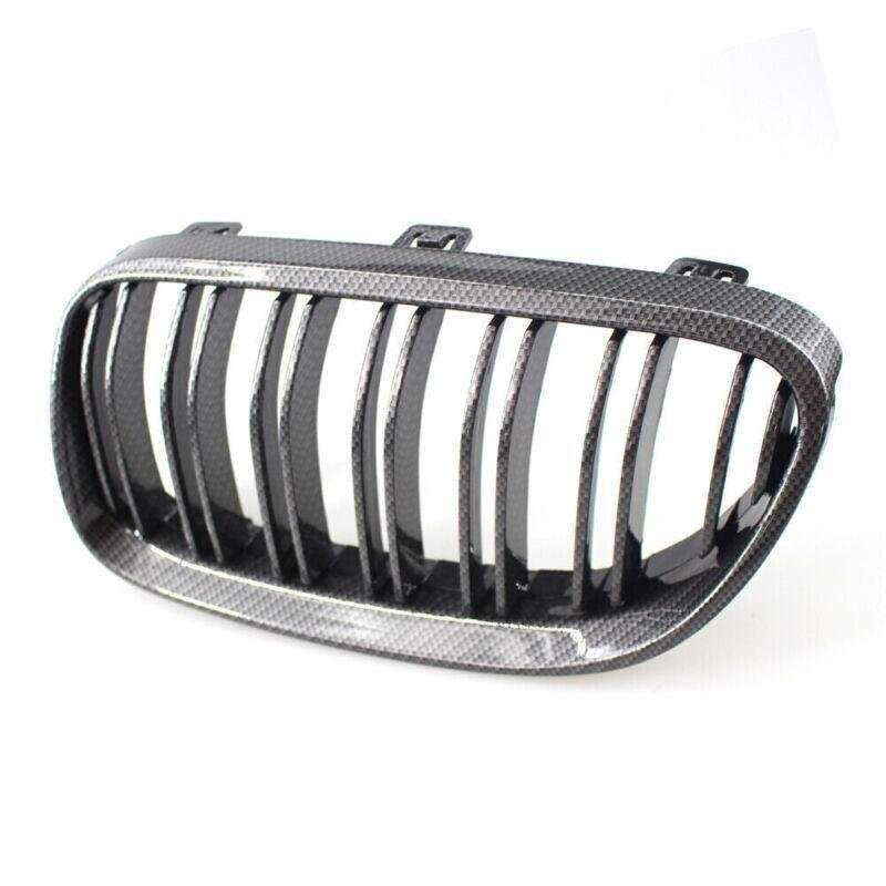 Fit 3 Series BMW 10-14 E92 E93 Pair Coupe Carbon Fiber Printed Grille Dual Slat