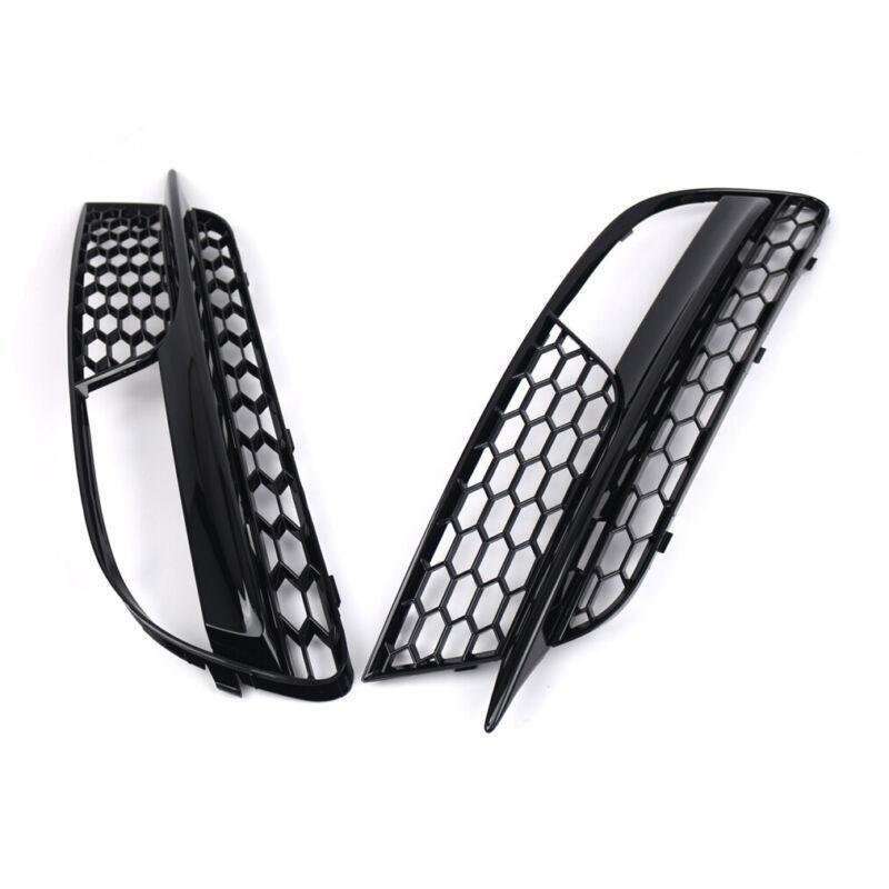 Black Front Bumper Fog Light Lamp Grille Covers For Audi A5 2012-2016 Pair