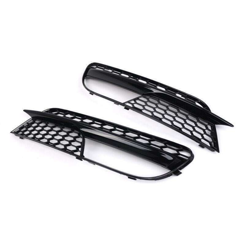 Black Front Bumper Fog Light Lamp Grille Covers For Audi A5 2012-2016 Pair