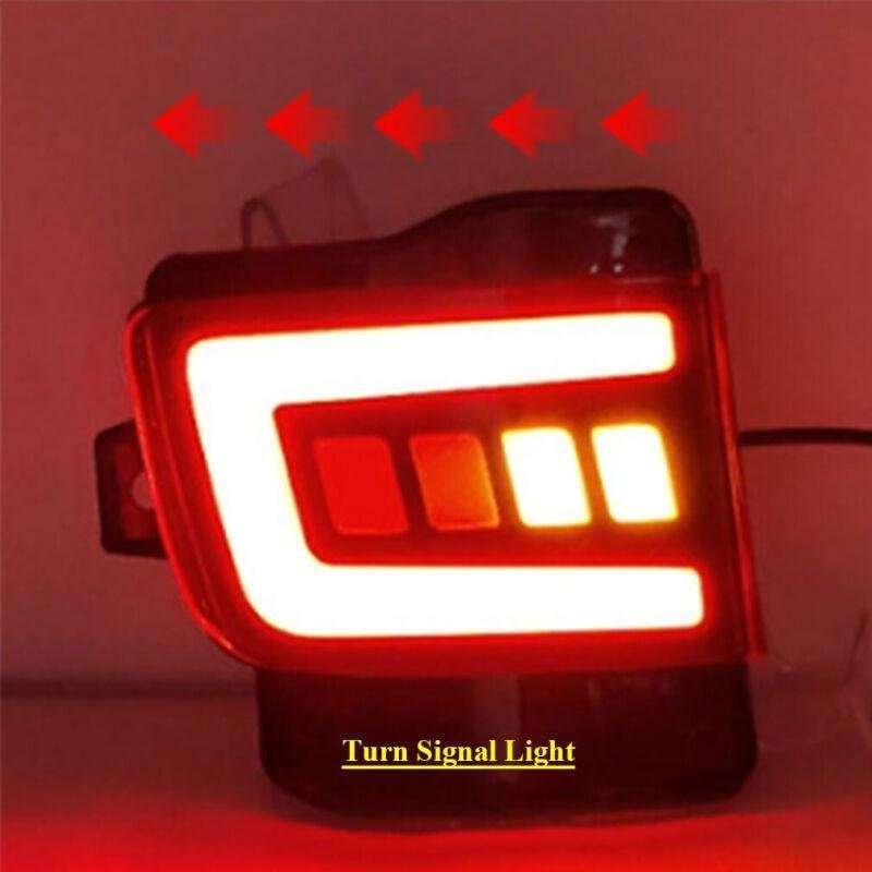 Red Rear Taillight Bumper Reflector Light For Toyota Land Cruiser 16-20 Pair B