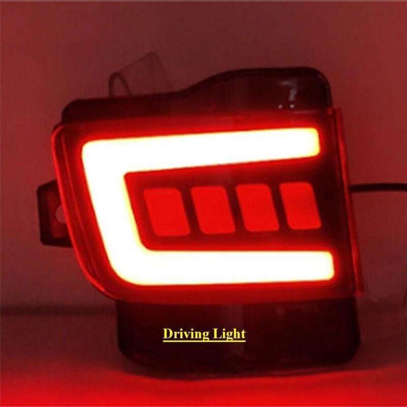 Red Rear Taillight Bumper Reflector Light For Toyota Land Cruiser 16-20 Pair B