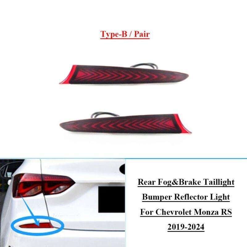 2x Rear Brake Taillight Bumper Reflector Lights For Chevrolet Monza RS 2019-24 B
