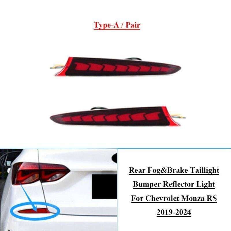 2x Rear Brake Taillight Bumper Reflector Lights For Chevrolet Monza RS 2019-24 A