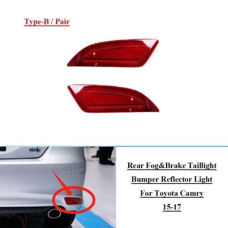 LED Rear Brake Taillight Bumper Reflector Light For Toyota Camry 15-17 Pair B