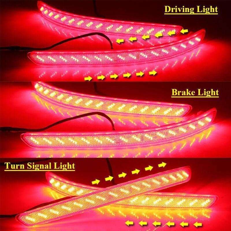 Rear Fog&amp;Brake Taillight Bumper Reflector Lights For Kia Pegas 2017-2020 Pair A