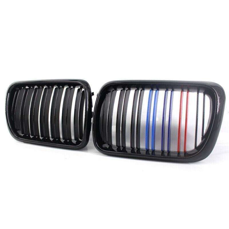 Gloss Black M-Color Dual Slat Front Grille Fit for BMW E36 1997-1999 Grill