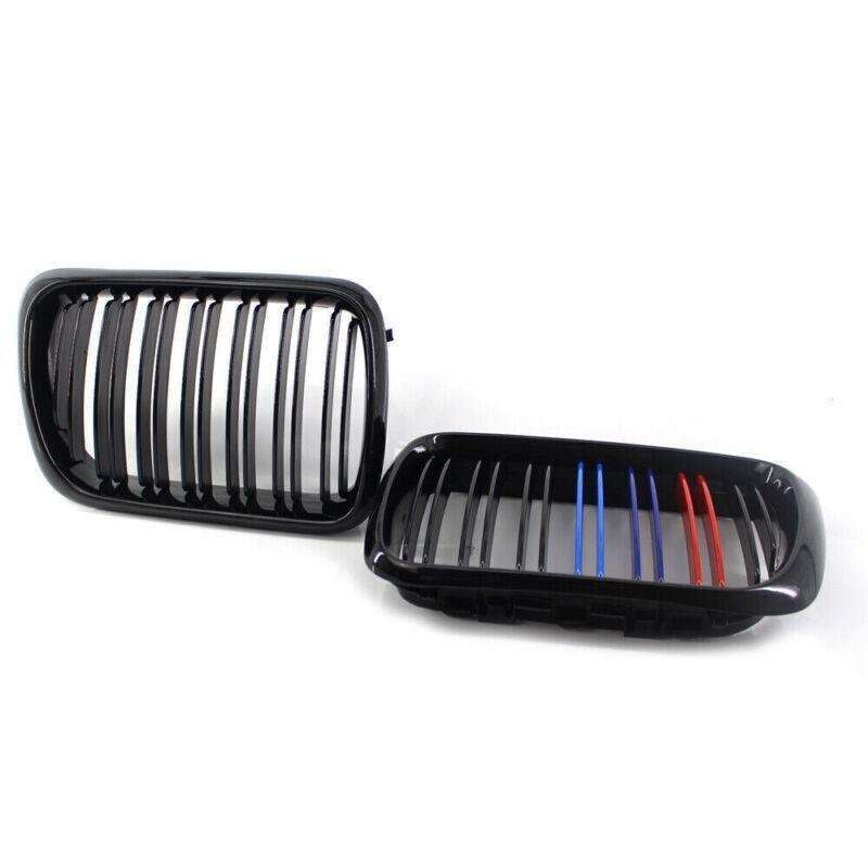 Gloss Black M-Color Dual Slat Front Grille Fit for BMW E36 1997-1999 Grill