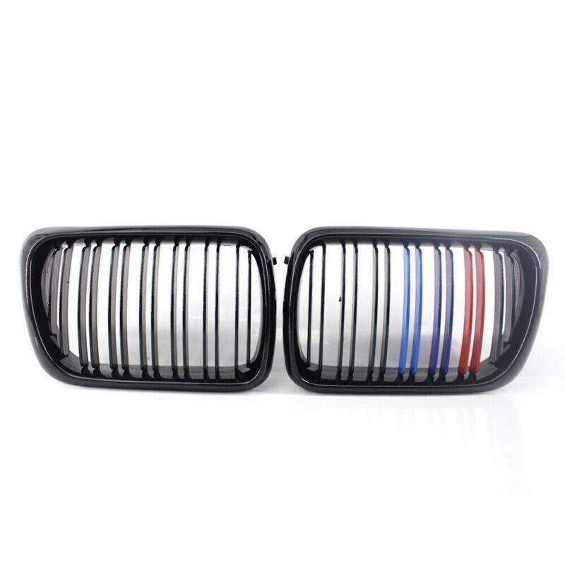 Gloss Black M-Color Dual Slat Front Grille Fit for BMW E36 1997-1999 Grill