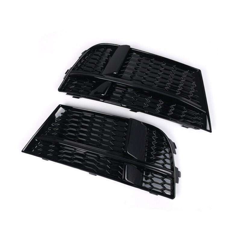 2pcs Front Bumper Fog Light Grille Covers Fits For Audi A3 S-Line S3 2017-2019