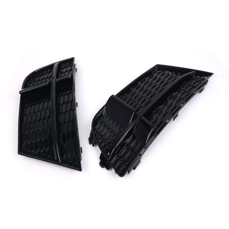 2pcs Front Bumper Fog Light Grille Covers Fits For Audi A3 S-Line S3 2017-2019