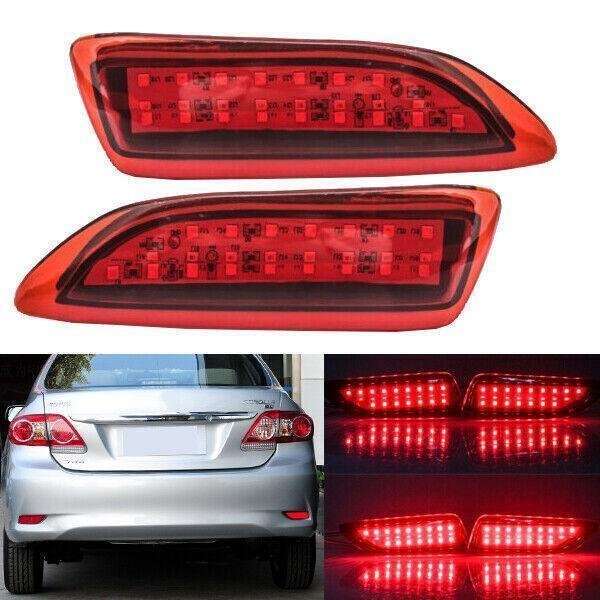 Rear Bumper Reflector Brake Lights For Toyota Corolla Lexus 2011-2013 LED Set