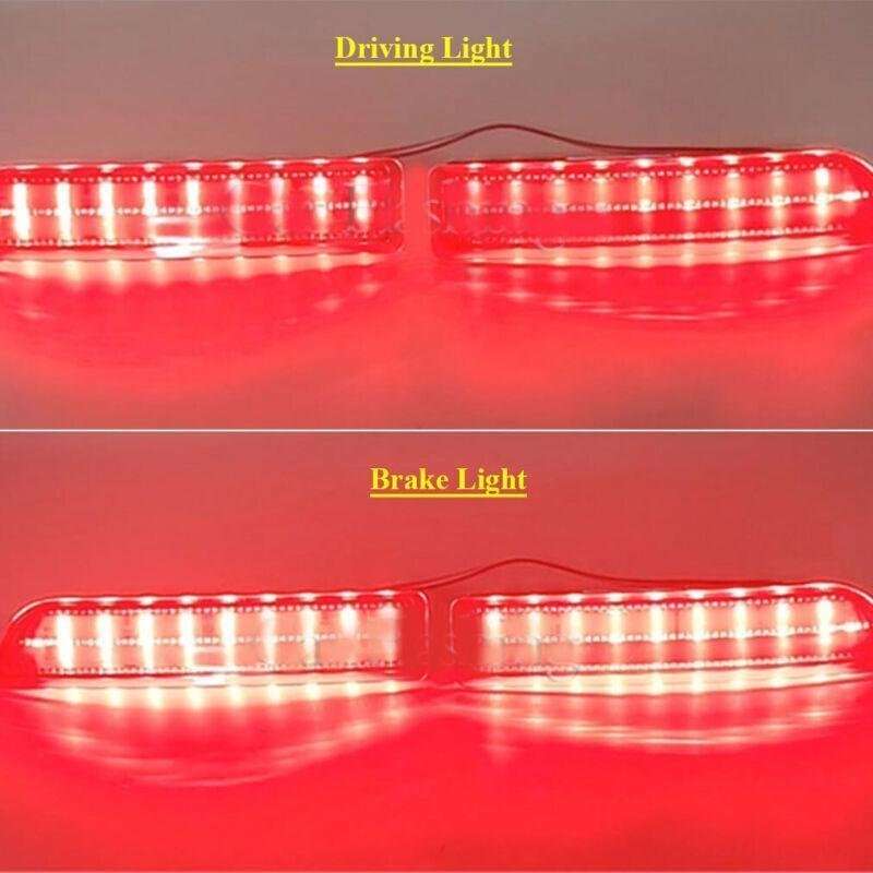 Rear Bumper Reflector Brake Lights For Toyota RAV4 06-12 Previa / Alphard Pair