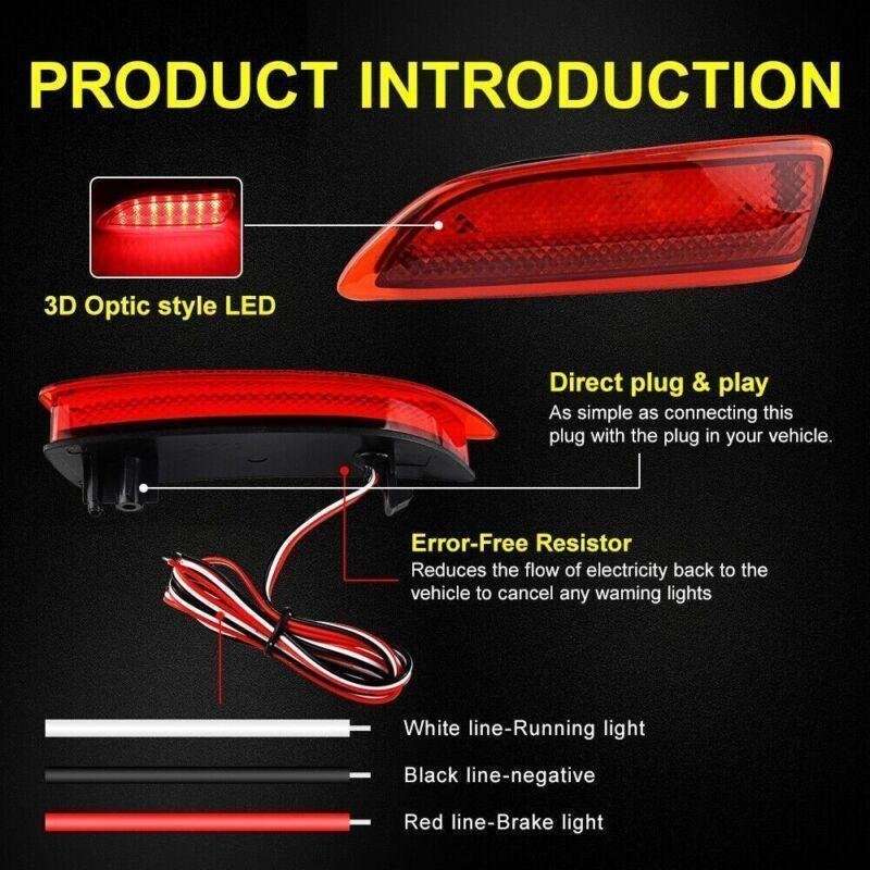 LED Rear Bumper Reflector Brake Lights Set For Toyota Corolla Lexus 2011-2013