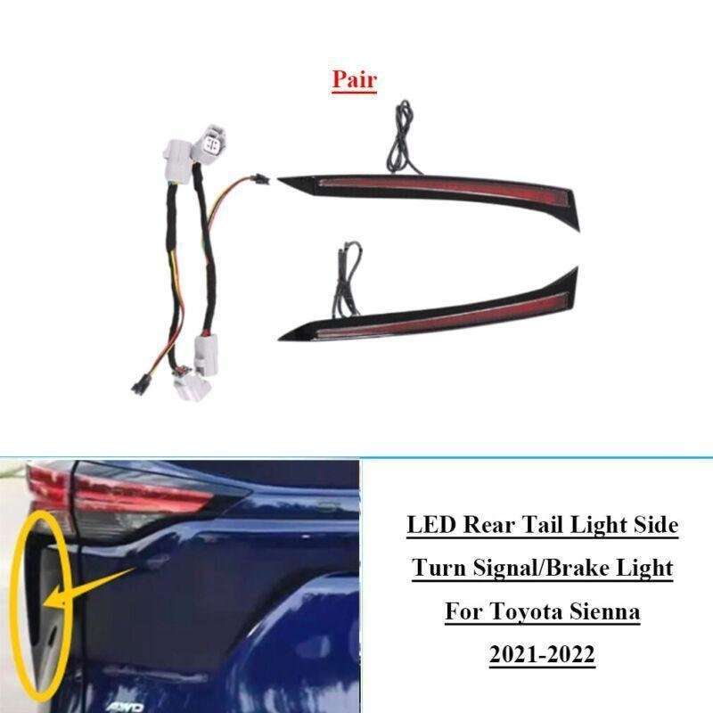 LED Rear Tail Light Side Turn Signal/Brake Light For Toyota Sienna 21-22 Pair