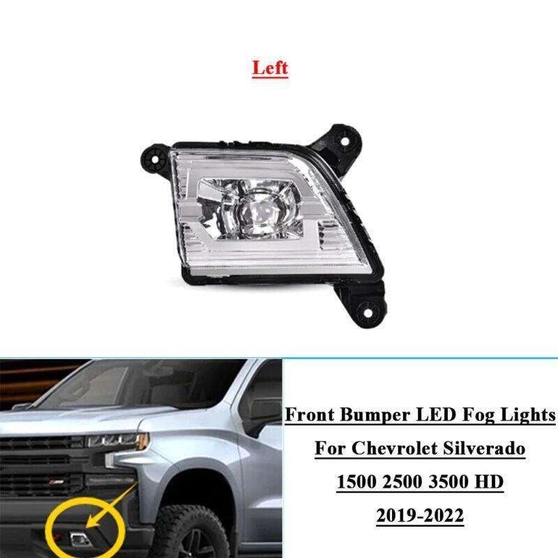 Front Bumper Fog Lights For Chevrolet Silverado 1500 2500 HD 2019-2022 Left B