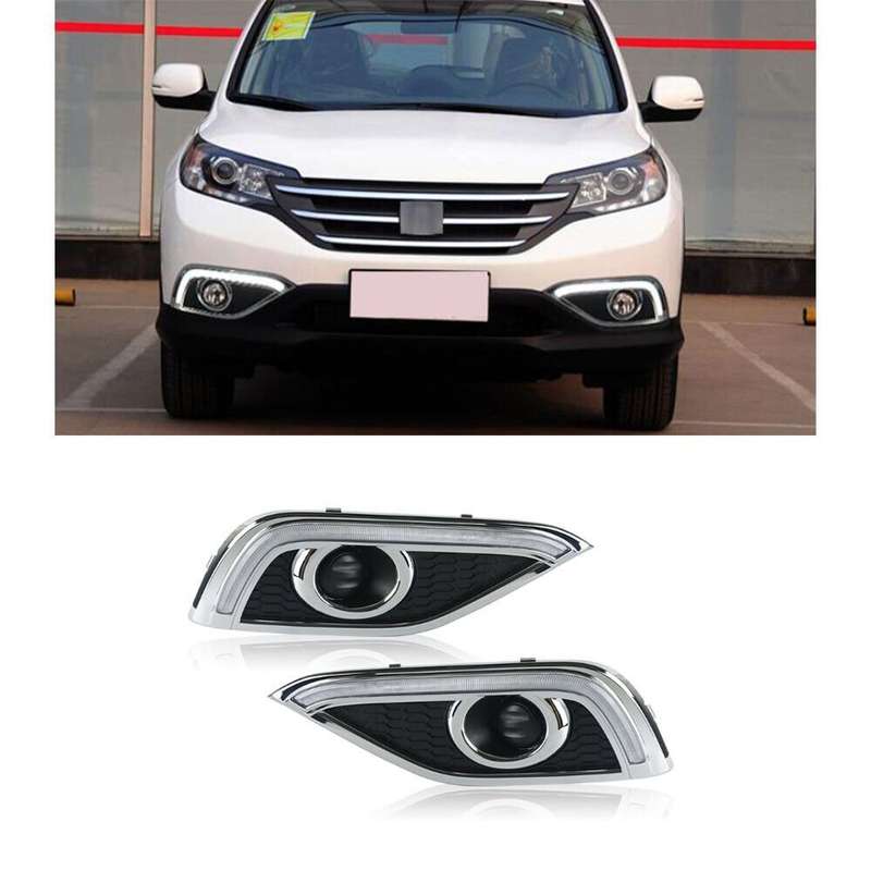 For Honda CRV CR-V 2012-2014 Led Front Bumper Fog Light White Color Light Guide