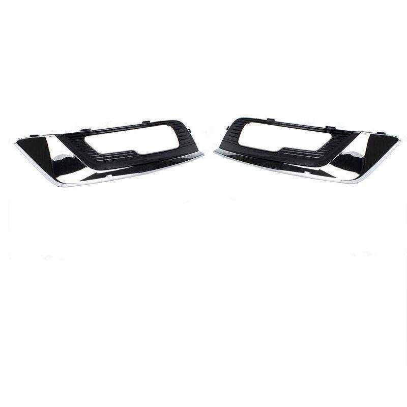 Front Bumper Fog Light Grille Bezel Cover For Ford Fusion 2017 2018 Chrome Pair