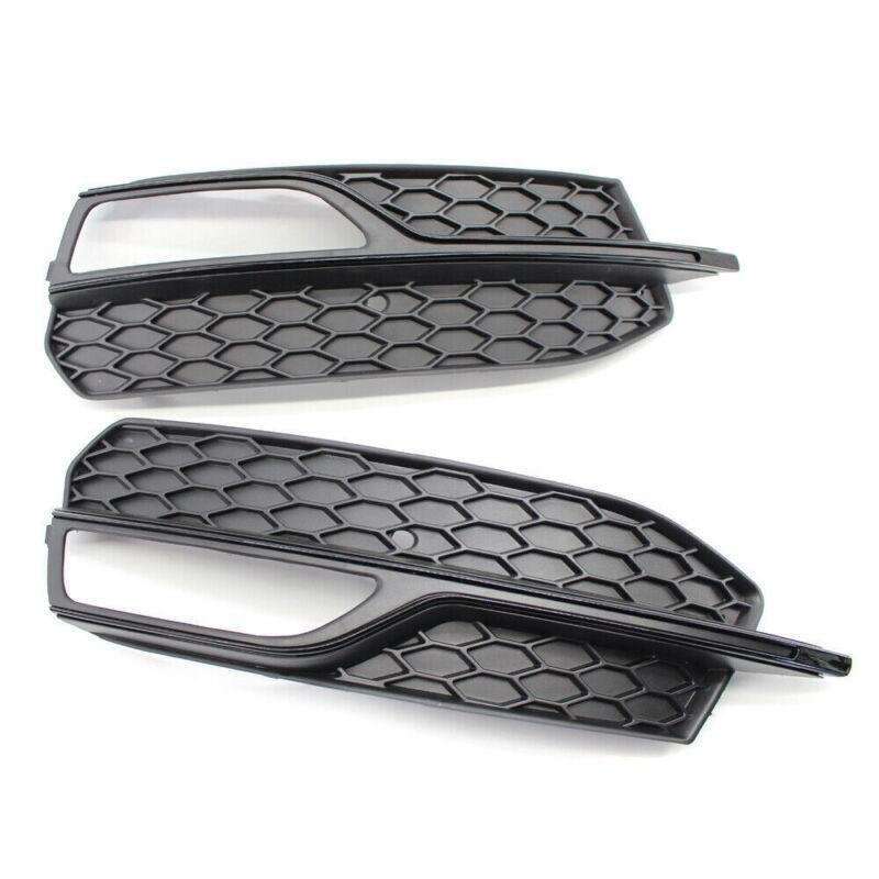 Fits Audi A3 S3 S-Line 14-16 Pair of Bumper Fog Light Black Grill Grille