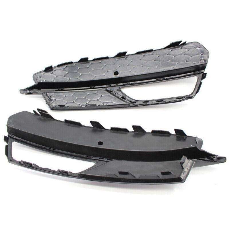Fits Audi A3 S3 S-Line 14-16 Pair of Bumper Fog Light Black Grill Grille