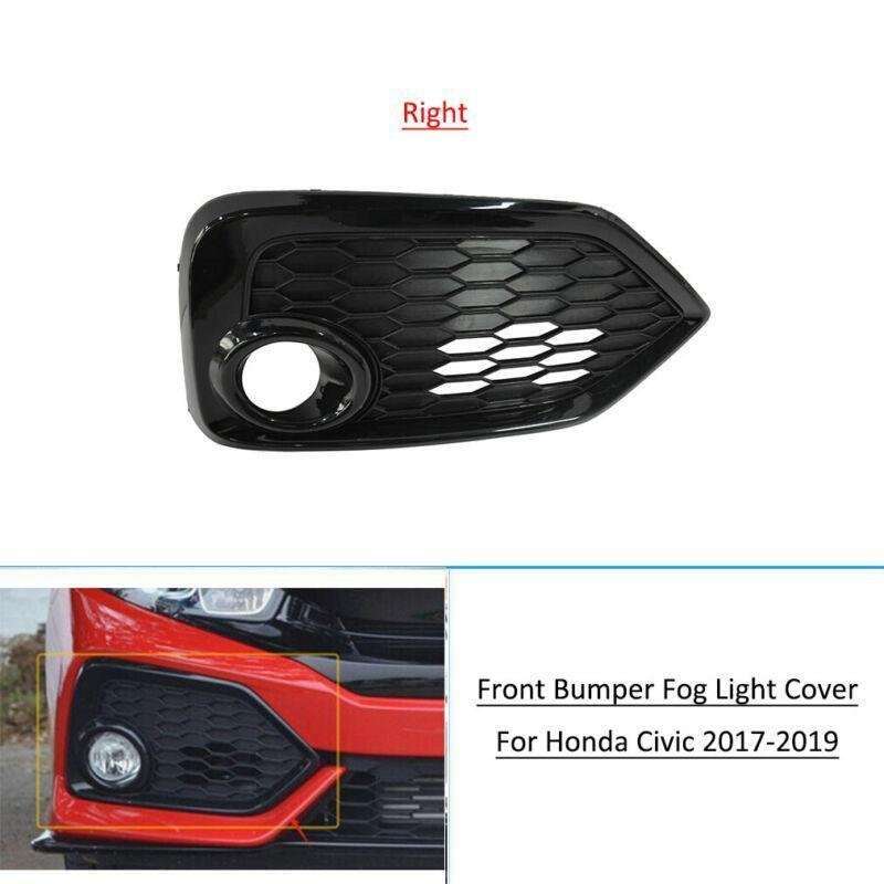 For 2017-2019 Honda Civic Hatchback Front Bumper Fog Light Cover Grille Right