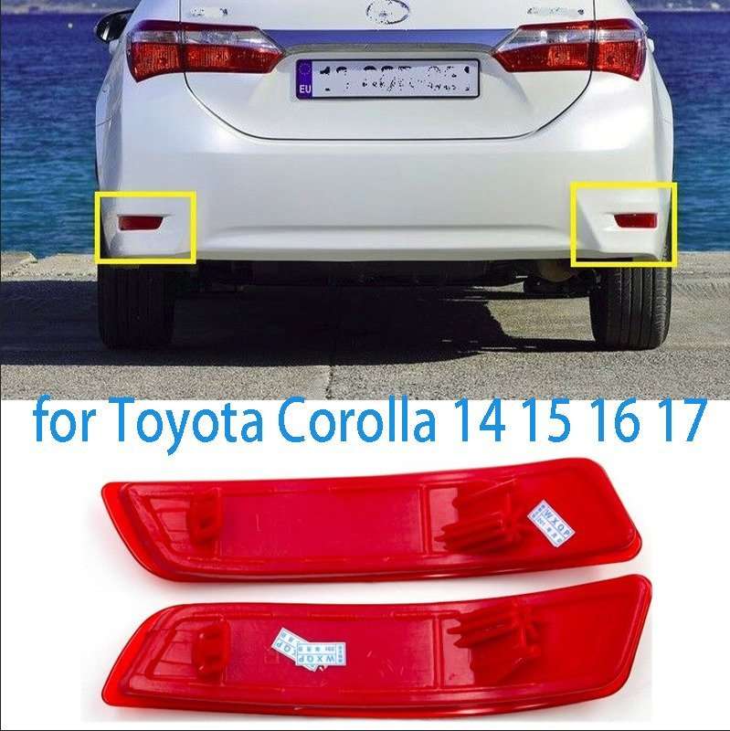 Pair Rear Bumper Left Right Lamp Reflector Red for Toyota Corolla 14 15 16 17