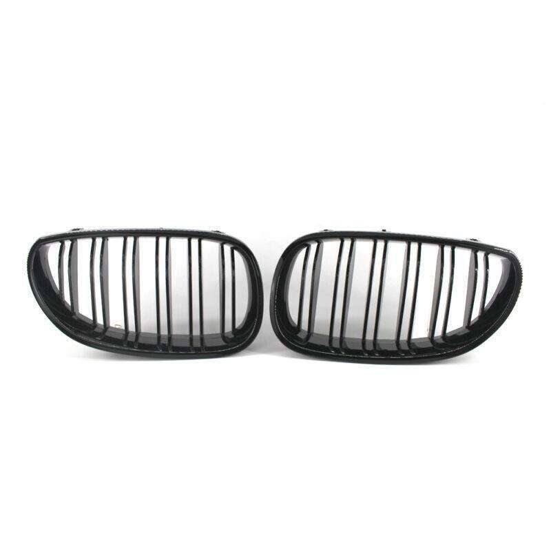 Front Gloss Black Double Slat Grilles Fit For BMW E60 E61 M5 5 Series 2003-2009