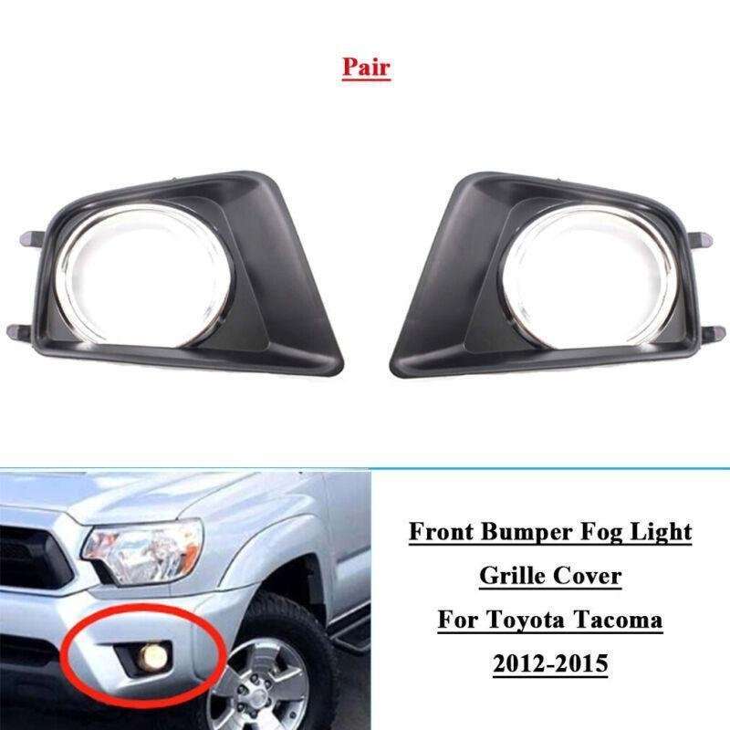 2x Front Bumper Fog Light Grille Cover For Toyota Tacoma 2012-2015 Left+Right