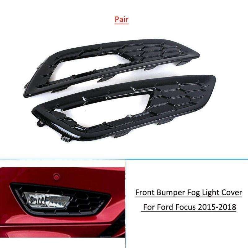 Front Bumper Fog Light Cover Grilles For 2015-2018 Ford Focus Sports SE Pair