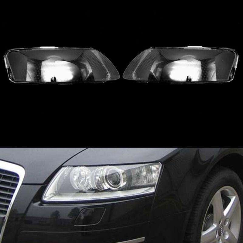 Pair Headlight Headlamp Clear Lens Cover Shell For Audi A6L 2006-2011 2008