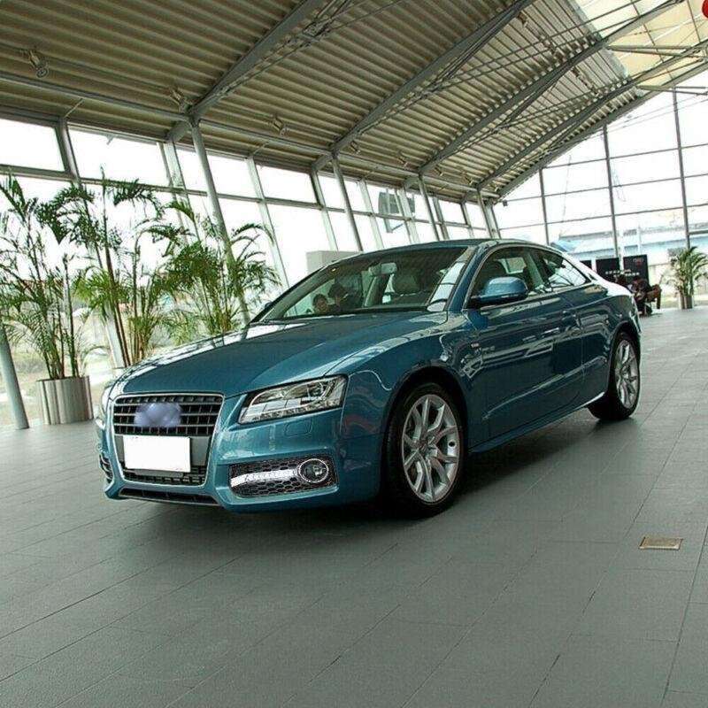 2x Honeycomb Mesh Grille Flowing LED Fog Light Cover Turn Signal For Audi S5 RS5