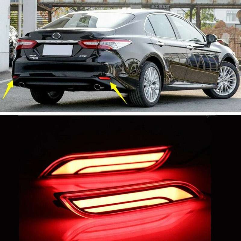 For 2018 2019 2020 Toyota Camry LED Rear Fog Light Tail Bumper Light 2PCS