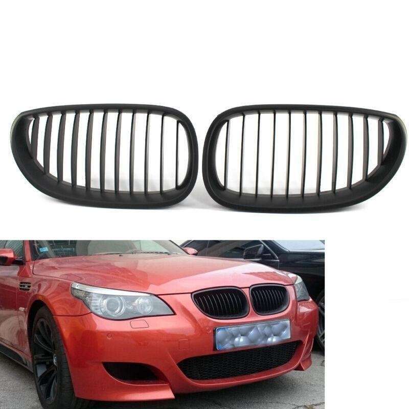 Pair of Matte Black Flat Front Grille Fit For BMW E60 E61 M5 5 Series 03-09