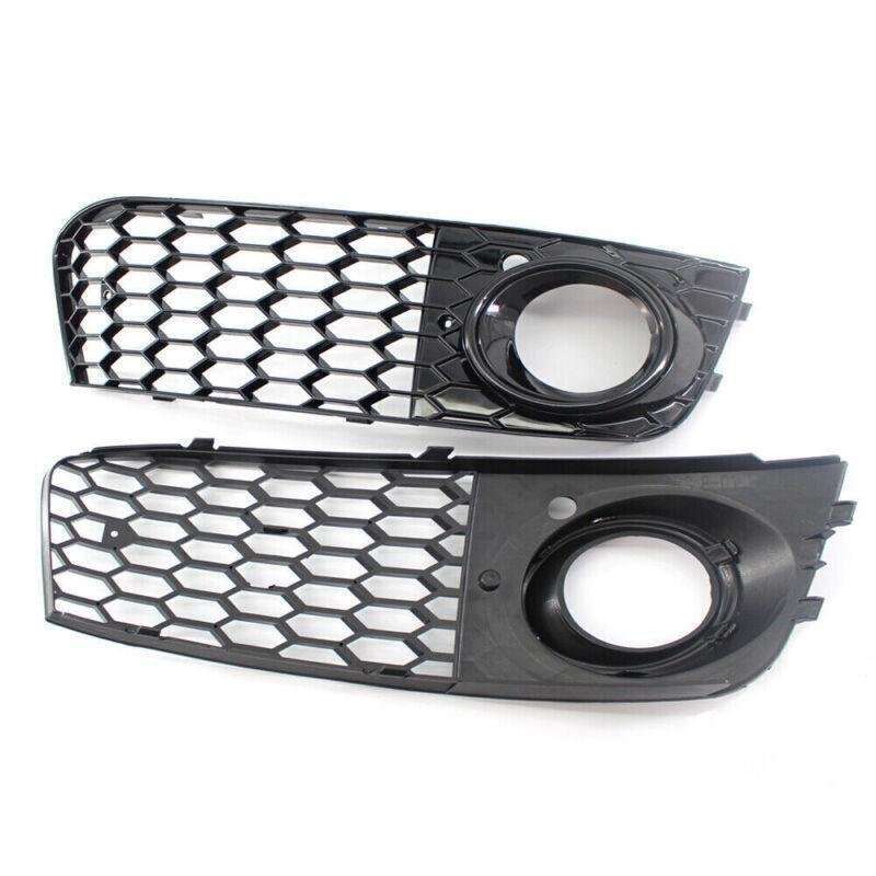 For 2009-11 AUDI A4 B8 BASE HONEYCOMB Front BUMPER FOG LIGHT GRILLE COVER BLACK