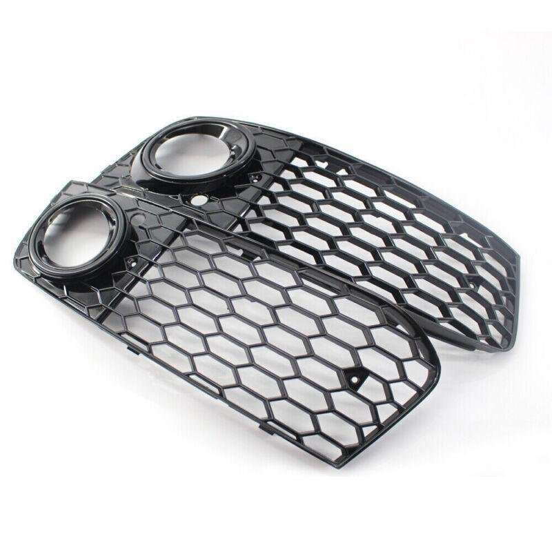 For 2009-11 AUDI A4 B8 BASE HONEYCOMB Front BUMPER FOG LIGHT GRILLE COVER BLACK