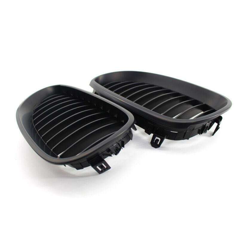 Pair of Matte Black Flat Front Grille Fit For BMW E60 E61 M5 5 Series 03-09