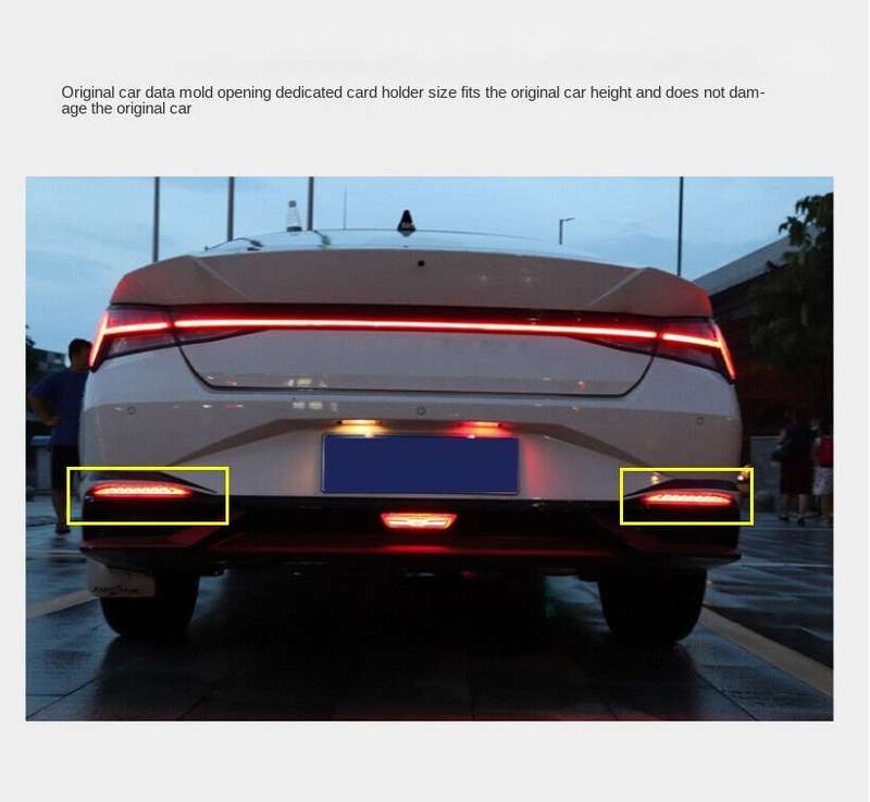 For Hyundai Elantra 2021-2023 LED Rear Bumper Reflector Brake Light Lamp 2PCS