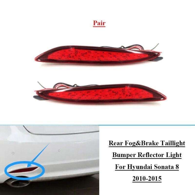 Rear Brake Taillight Bumper Reflector Light For Hyundai Sonata 8 10-15 Pair