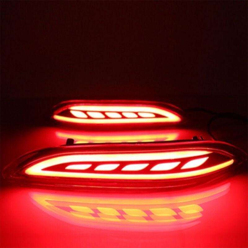 Smoked Rear Brake Taillight Bumper Reflector Light For Honda City 15-19 Pair B