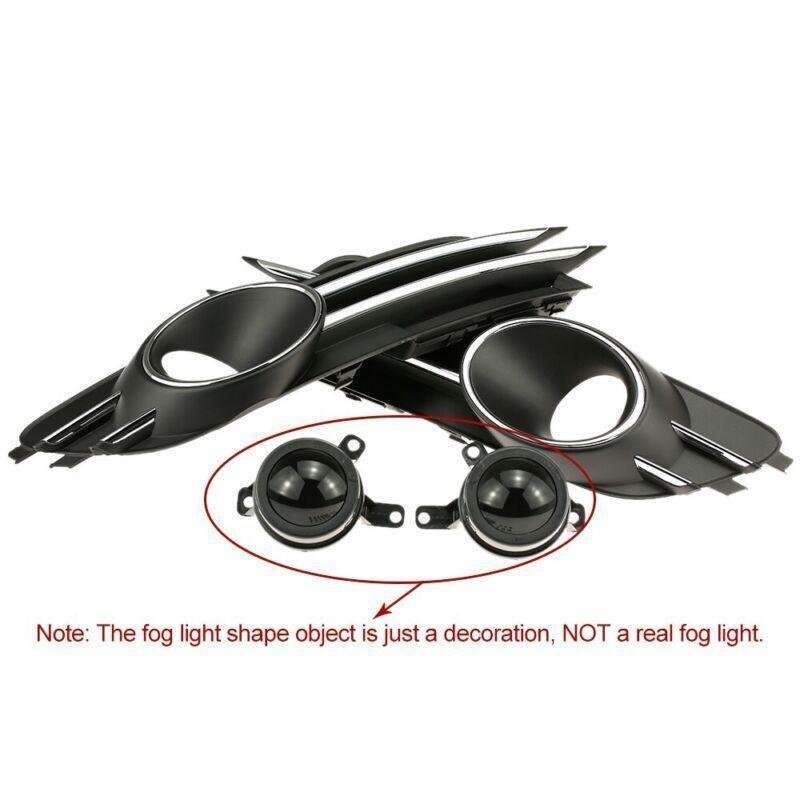 Pair Car Lower Bumper Grille and Fog Light Decoration fit for Audi A6 C7 12-14