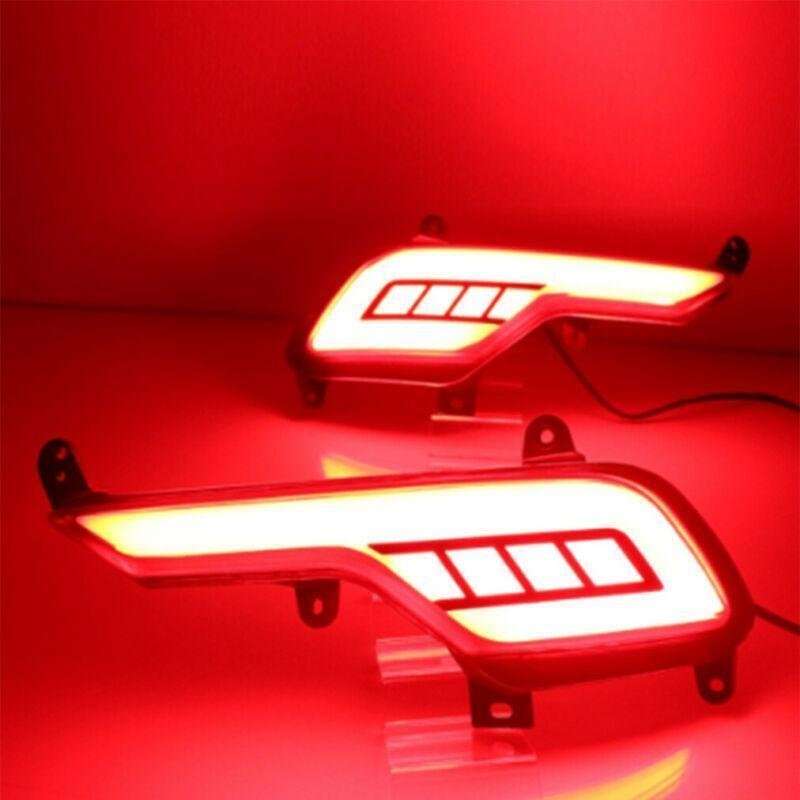 LED Rear Bumper Brake Tail Light Fog Lamp For Hyundai Santa Fe IX45 16-18 Pair