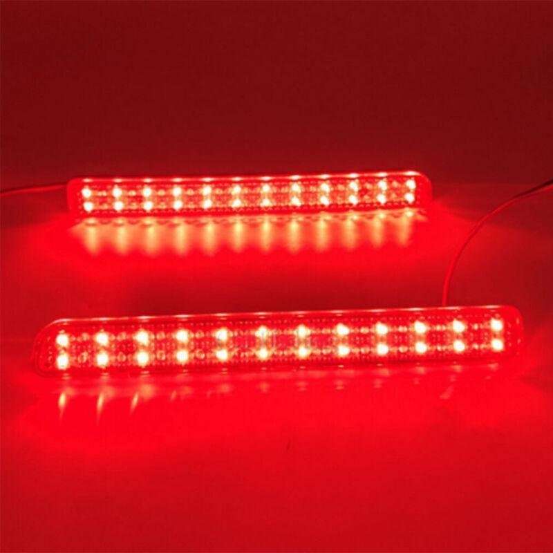 2x Smoked LED Rear Tail Bumper Reflector Lights For Land Rover Discovery LR3 LR4