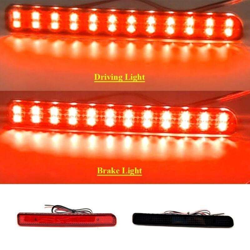 2x Smoked LED Rear Tail Bumper Reflector Lights For Land Rover Discovery LR3 LR4