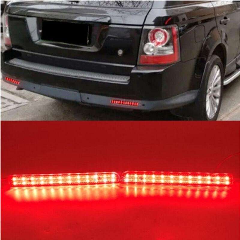 2x Smoked LED Rear Tail Bumper Reflector Lights For Land Rover Discovery LR3 LR4