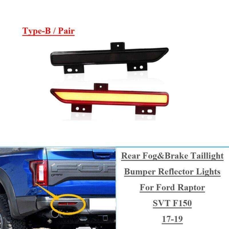 Rear Fog Brake Bumper Reflector Light For Ford Raptor SVT F150 17-19 Pair B
